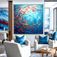 Blue and Orange Fish Abstract Painting #ART01