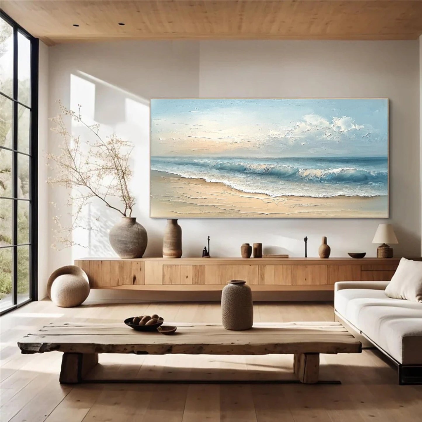 Soft Beach Waves – Coastal Sunrise Seascape Painting