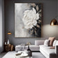 Ivory Whisper White Rose Abstract Painting