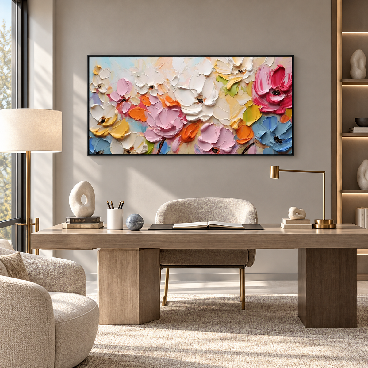 Bloom Symphony Textured Floral Painting