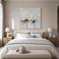 Soft Ivory Bloom Abstract Painting (Diptych)