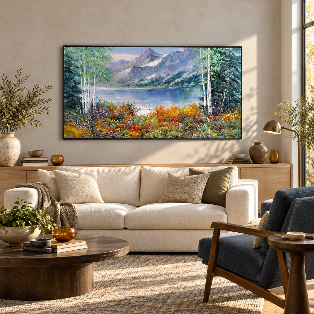 Mountain Lake Landscape Painting