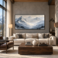 Silent Peaks Textured Mountain Painting