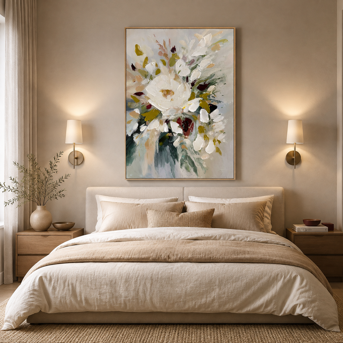 Ivory Bloom Poetic Abstract Painting