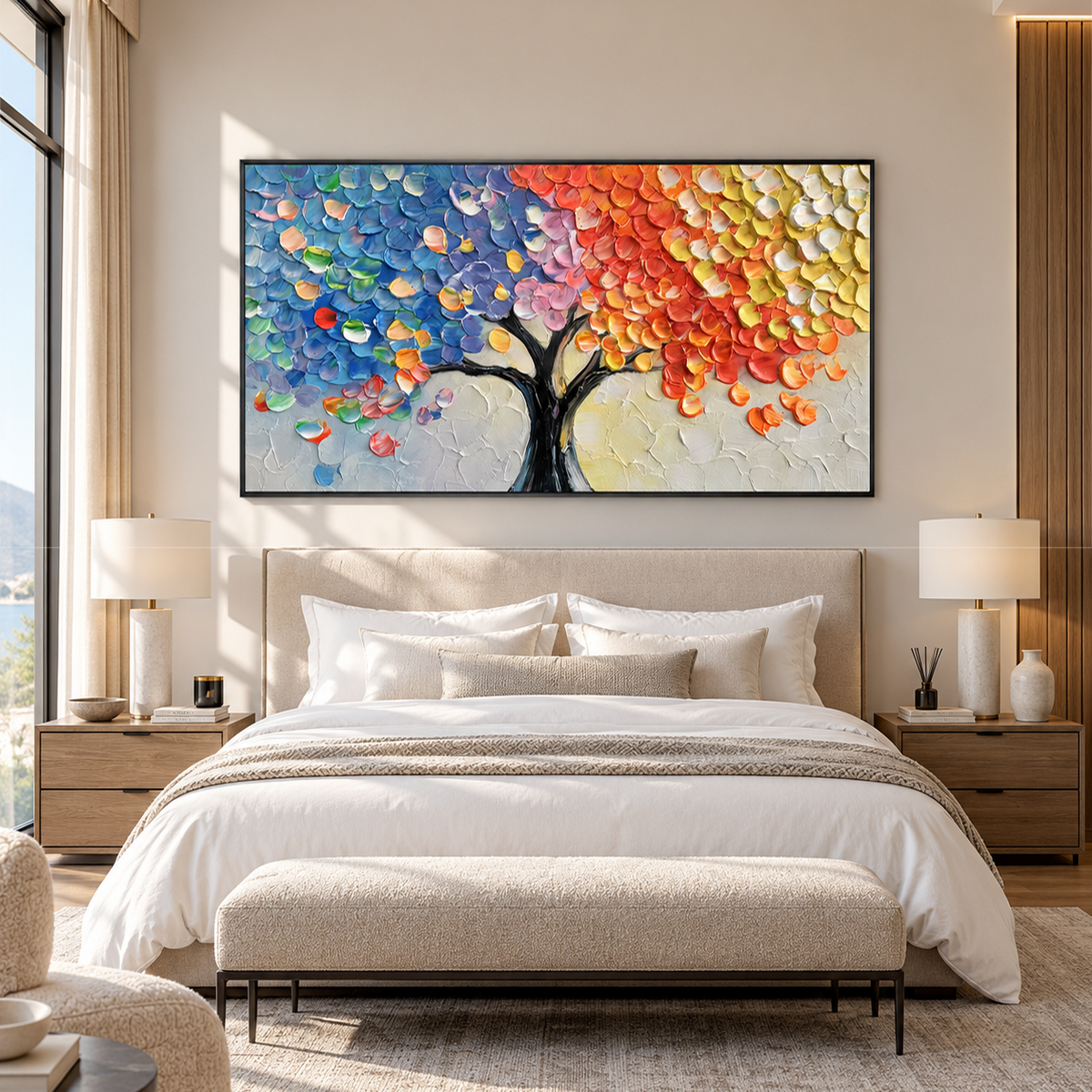 Spectrum Harmony Abstract Tree Painting