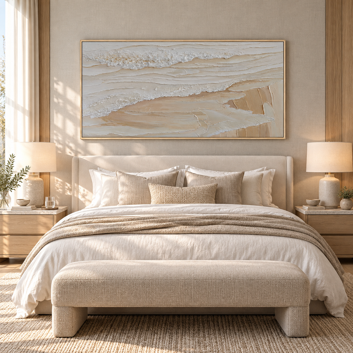 Whispering Shore Sand Abstract Painting
