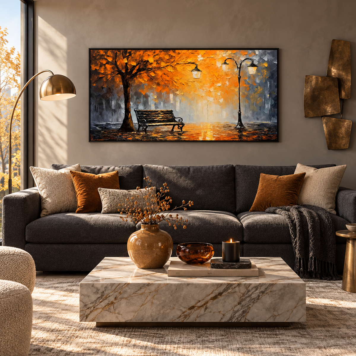 Autumn Park Night Painting