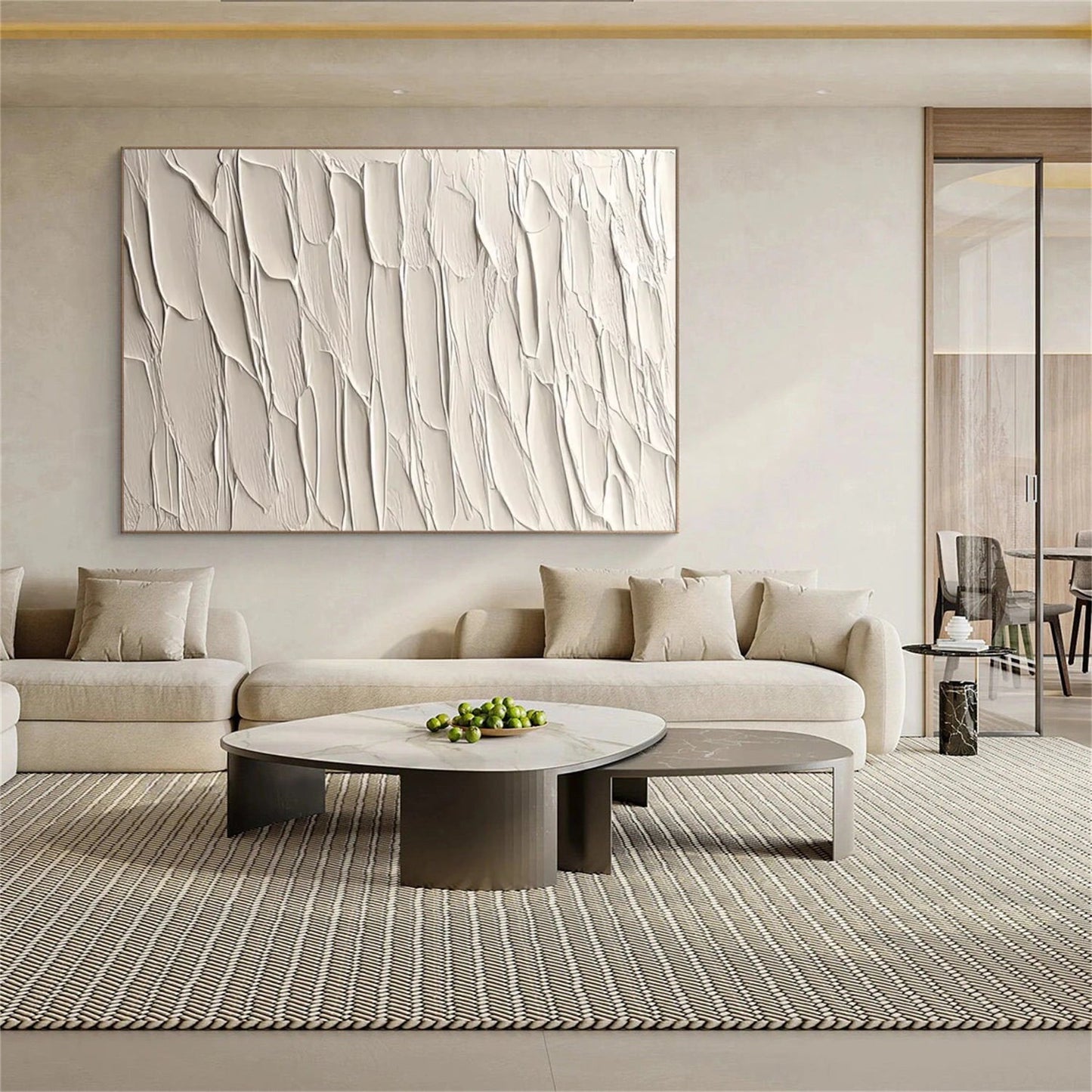 Ivory Rhythm Textured Abstract Painting