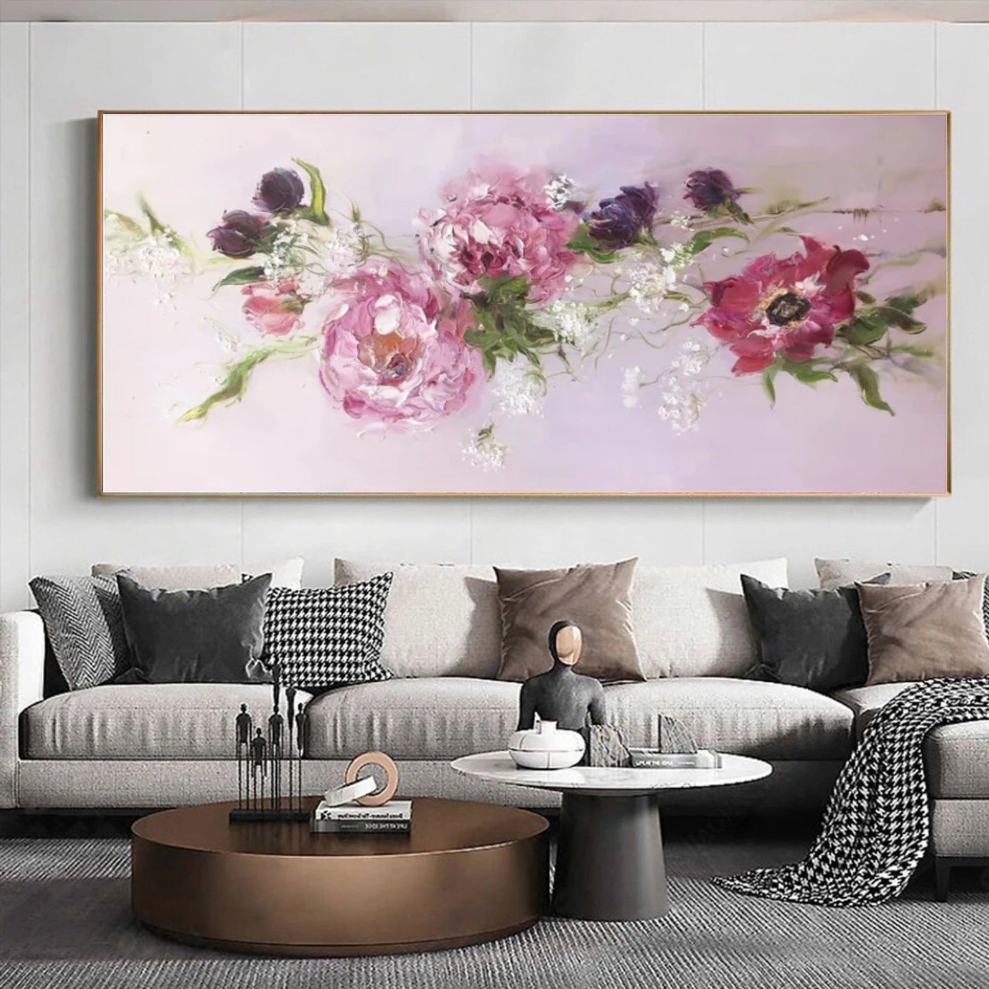 Blush Bloom Garden – Textured Floral Painting