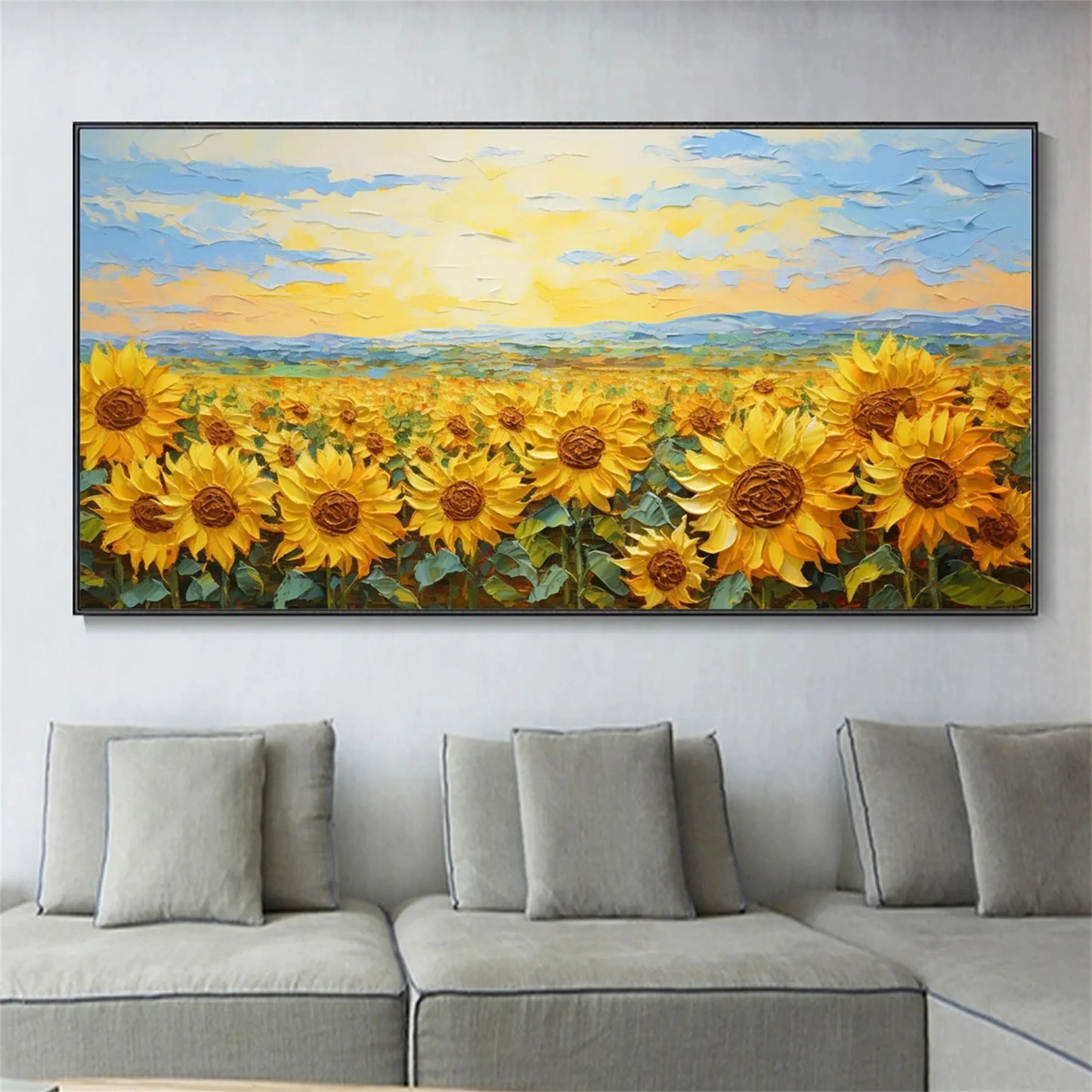 Golden Sunflower Horizon Painting
