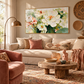 Ivory Bloom Textured Floral Oil Painting