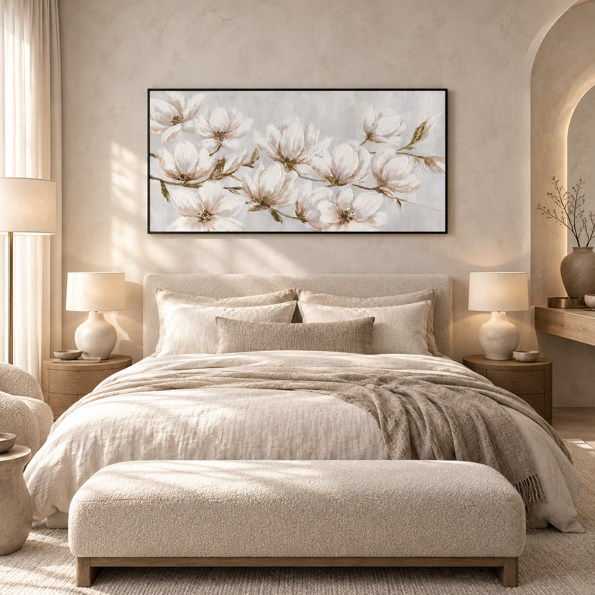 Graceful Blossoms - Magnolia Horizontal Painting