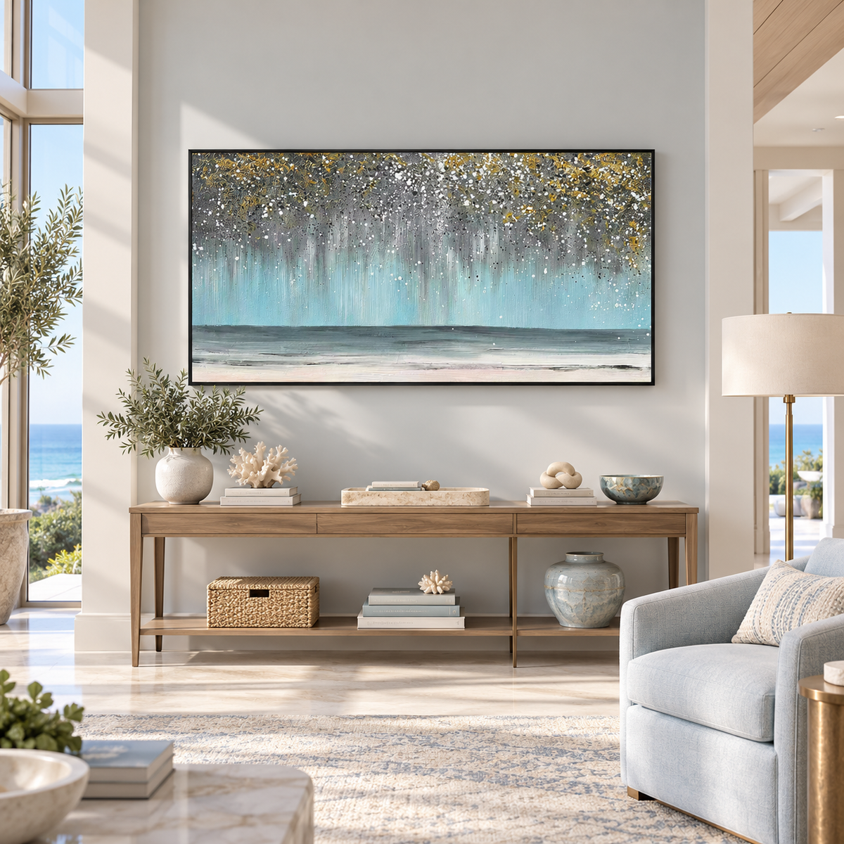 Blue Galaxy Abstract Painting