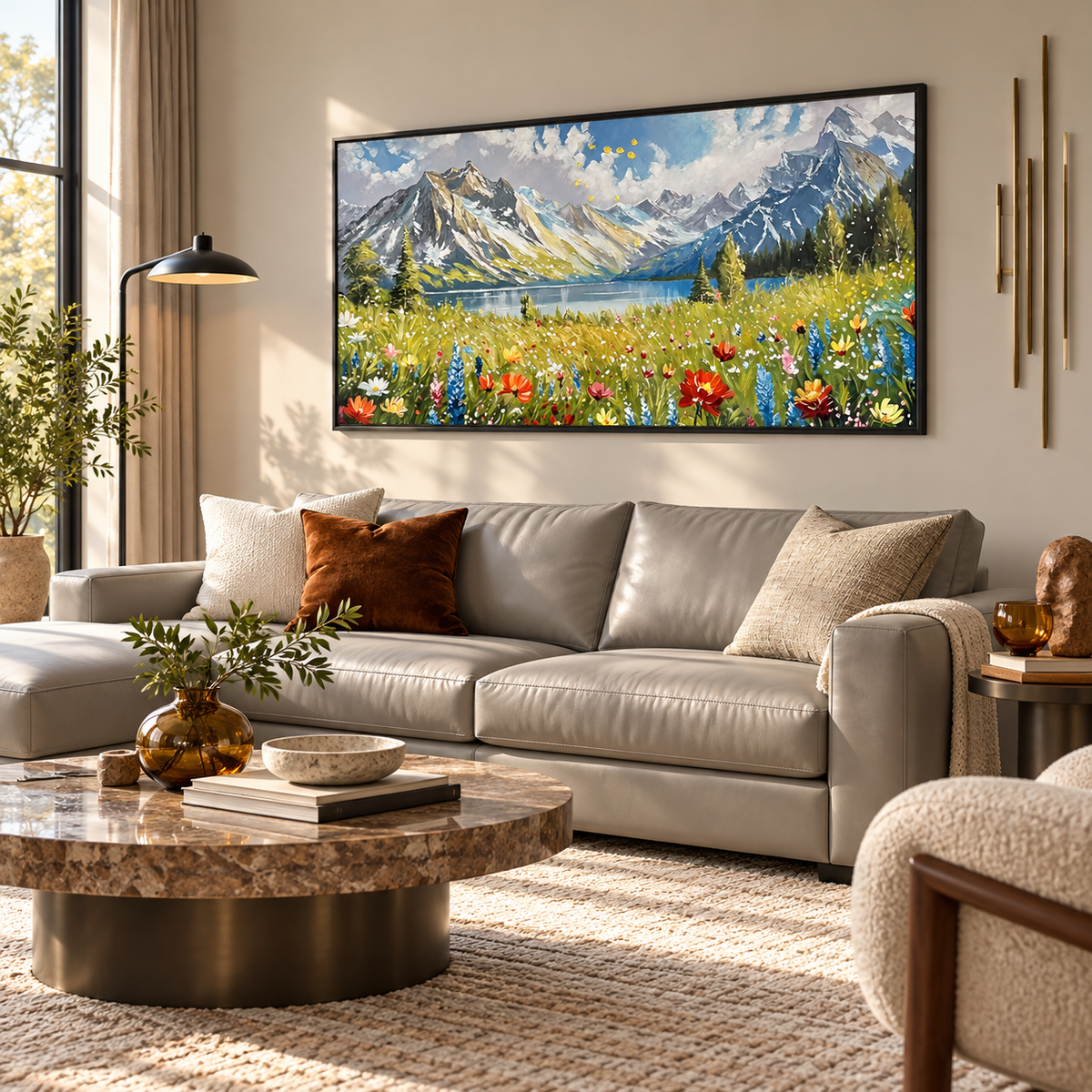 Alpine Meadow Landscape Painting