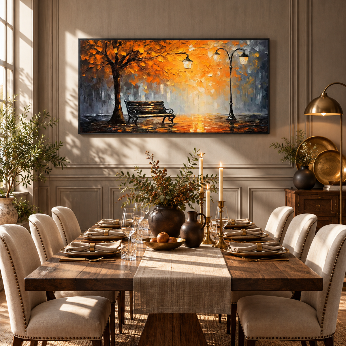 Autumn Park Night Painting
