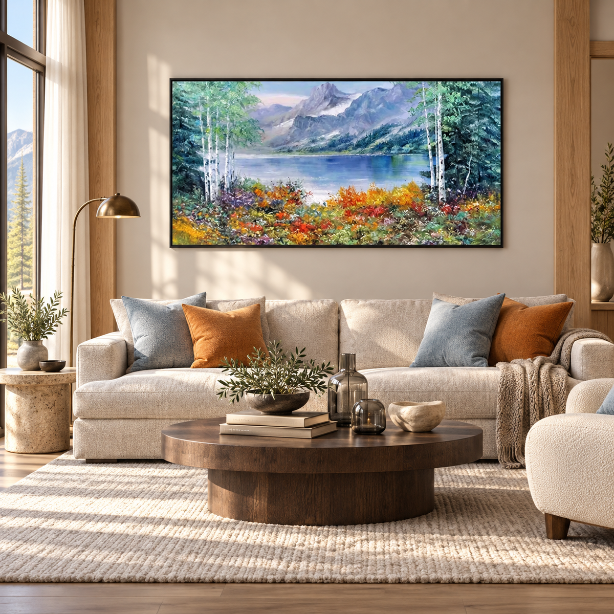 Mountain Lake Landscape Painting