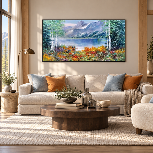 Mountain Lake Landscape Painting