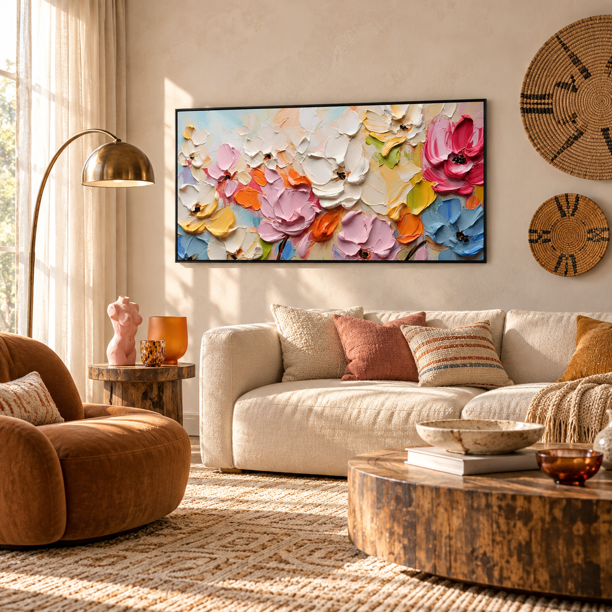 Bloom Symphony Textured Floral Painting