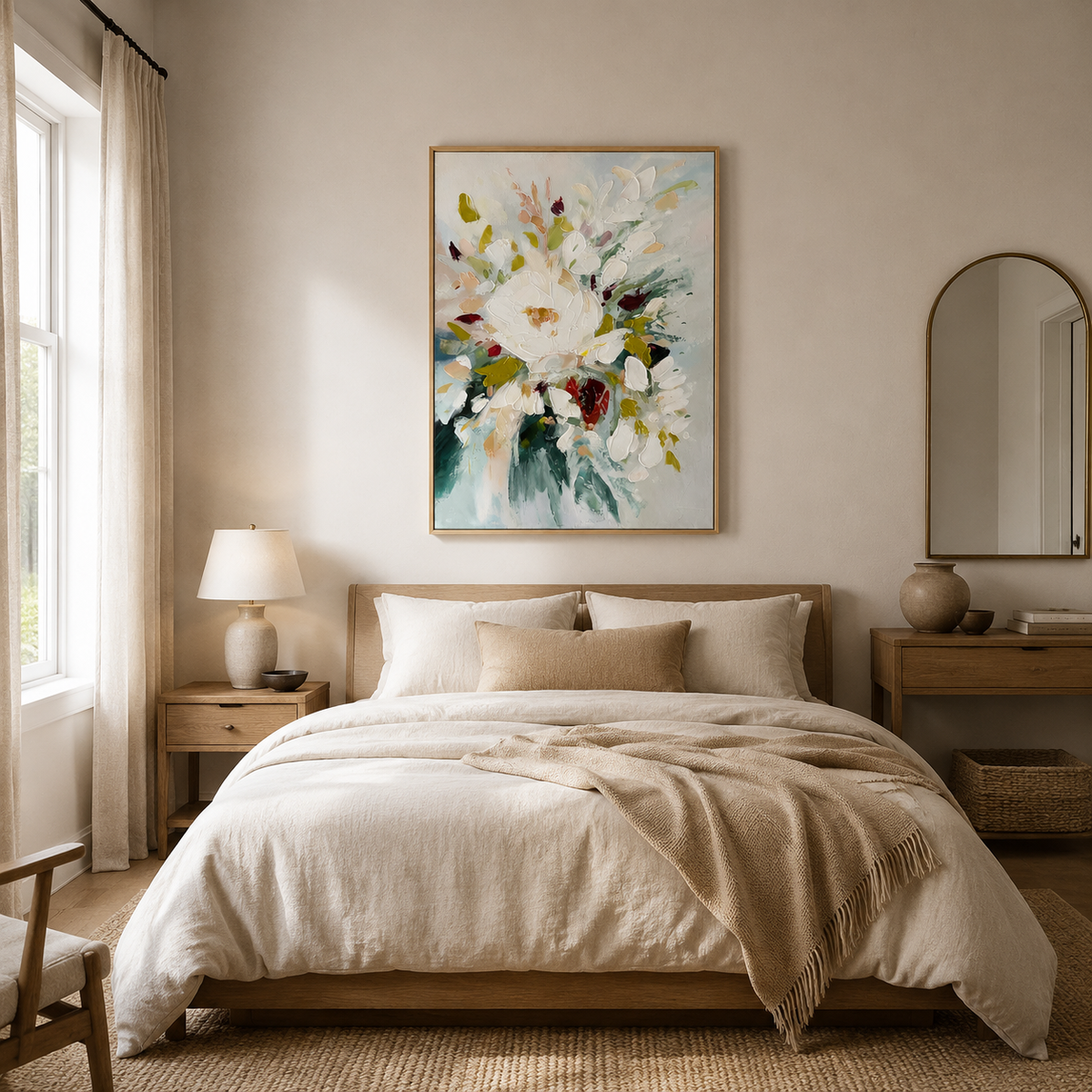 Ivory Bloom Poetic Abstract Painting