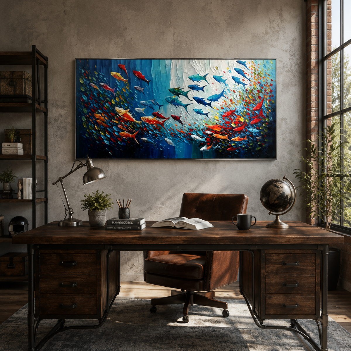 Colorful Fish Abstract Painting