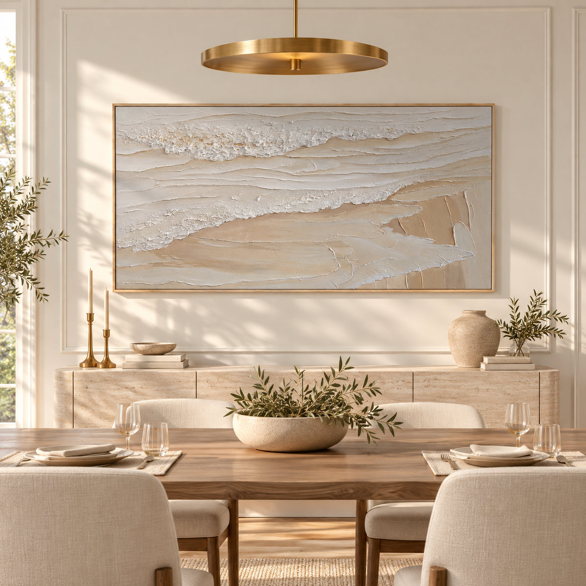 Whispering Shore Sand Abstract Painting