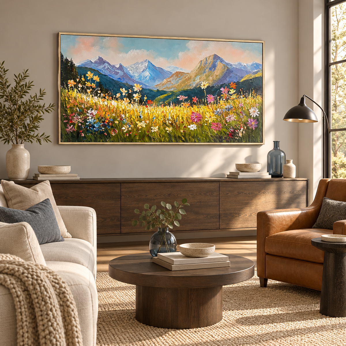 Alpine Bloom Landscape Painting