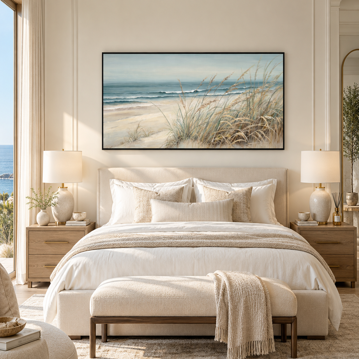 Coastal Whisper Seaside Grassland Painting