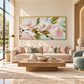 Soft Pink Magnolia Textured Painting