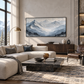 Silent Peaks Textured Mountain Painting