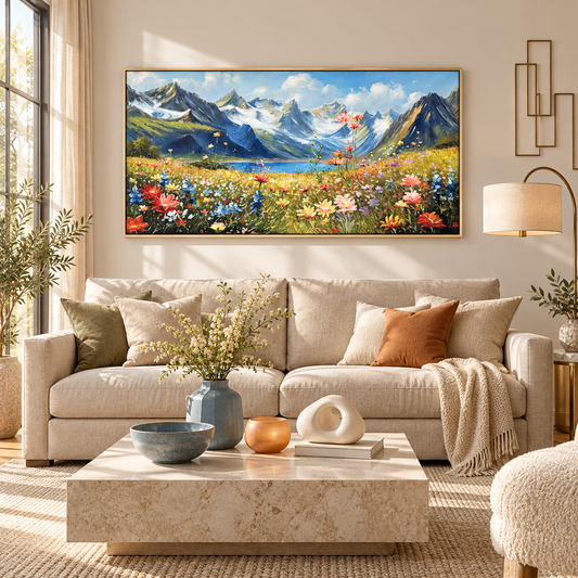 Blooming Valley Landscape Oil Painting