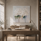 Soft Ivory Bloom Abstract Painting (Diptych)