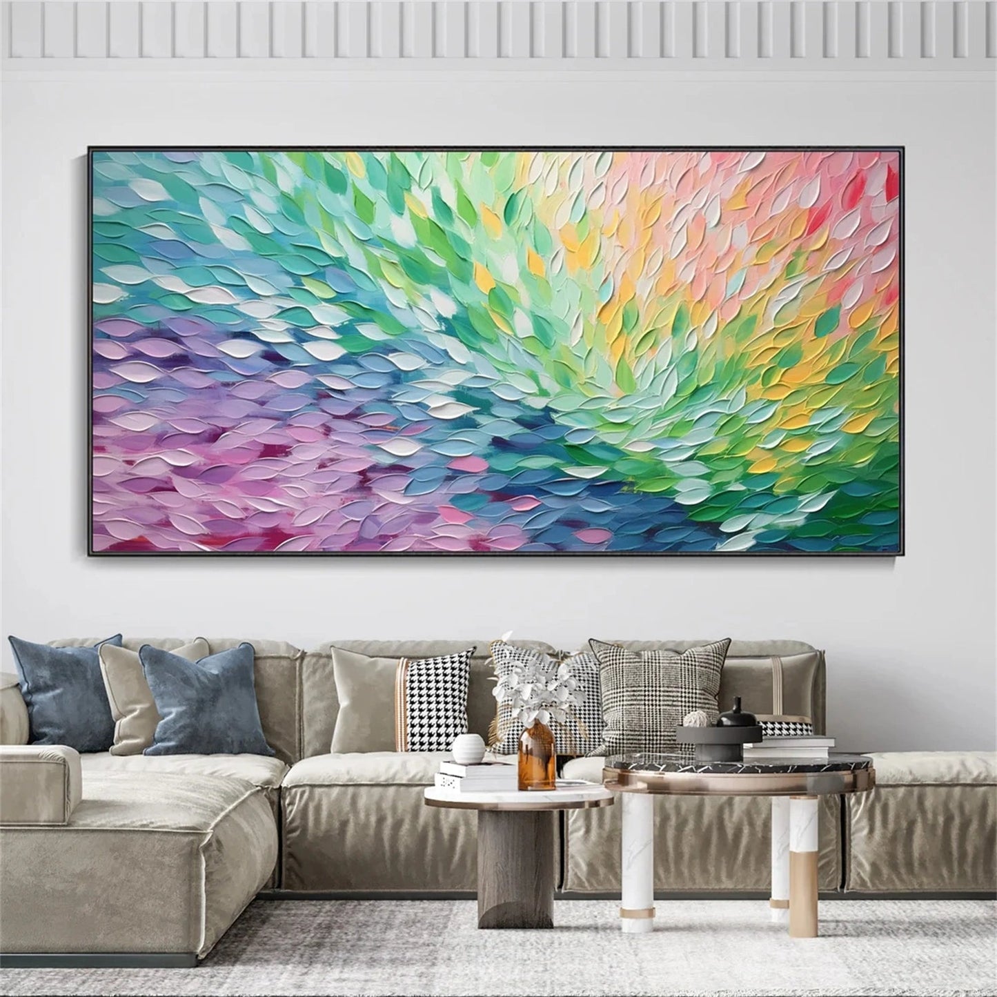 Aurora Petal Wave Abstract Painting