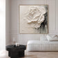 Ivory Bloom Textured Floral Painting