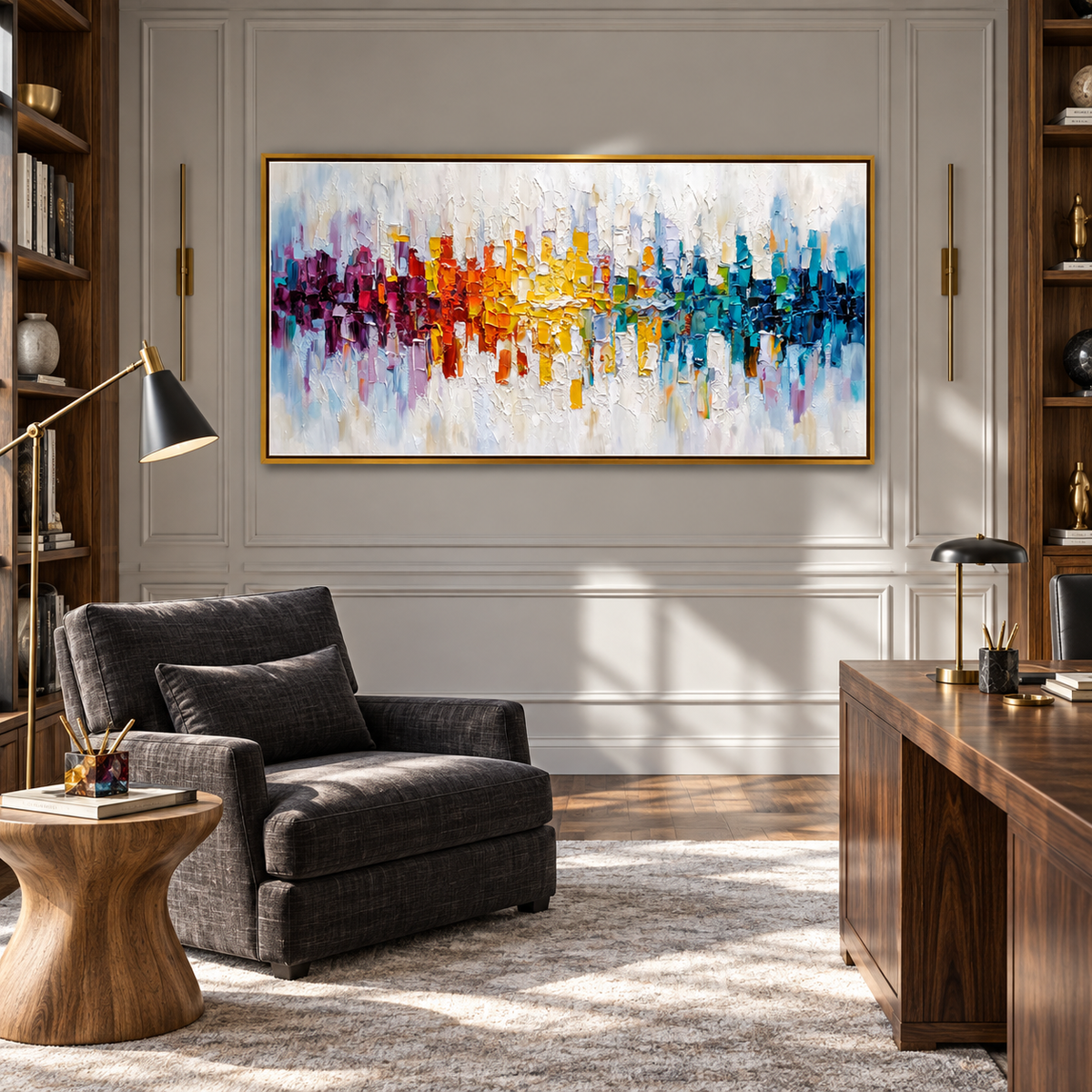 Abstract Cityscape Textured Painting