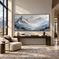 Silent Peaks Textured Mountain Painting