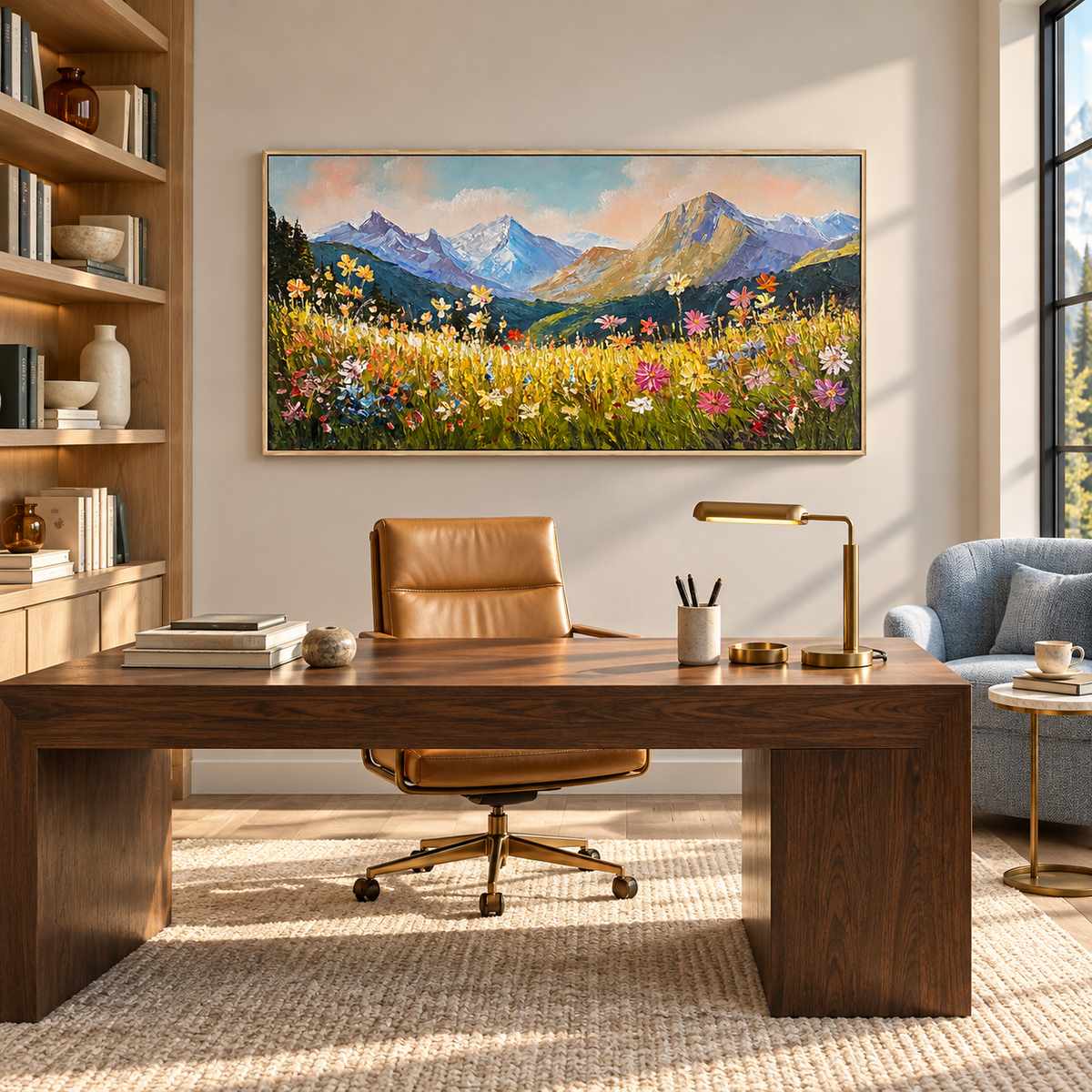 Alpine Bloom Landscape Painting