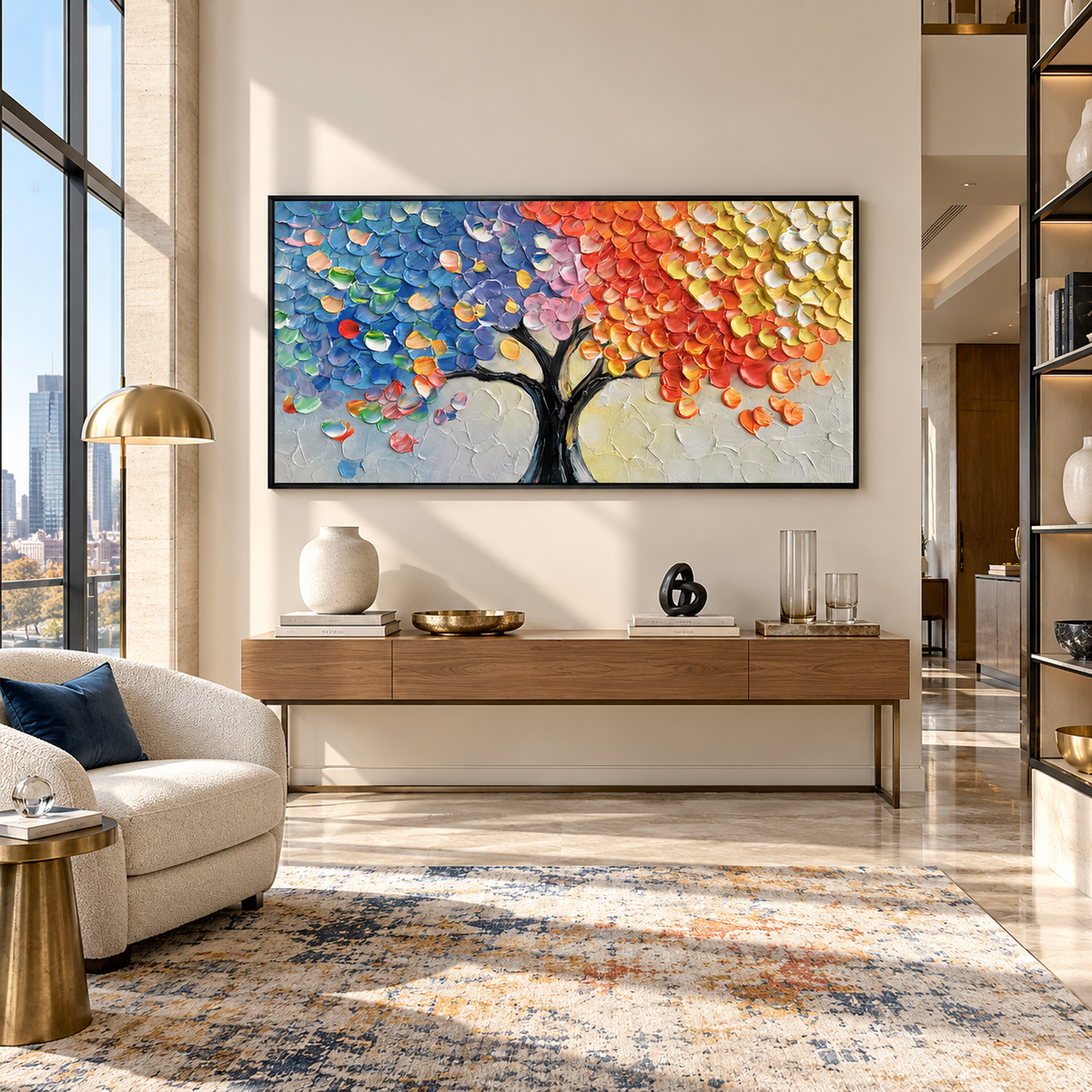 Spectrum Harmony Abstract Tree Painting