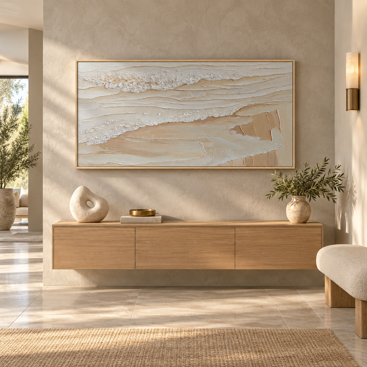 Whispering Shore Sand Abstract Painting