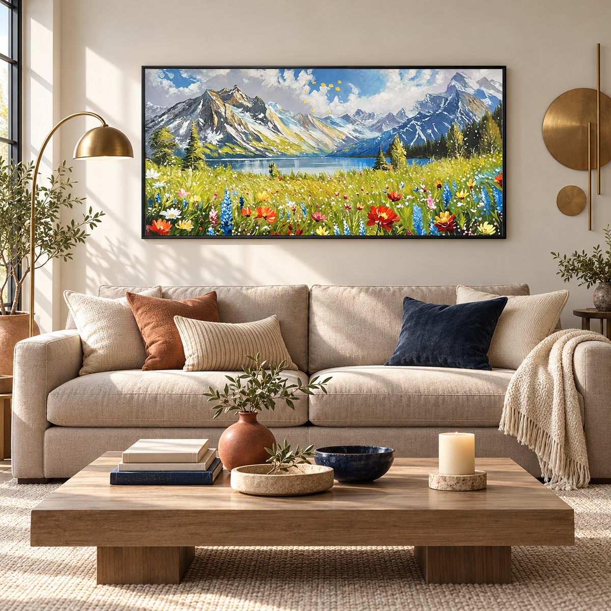 Alpine Meadow Landscape Painting