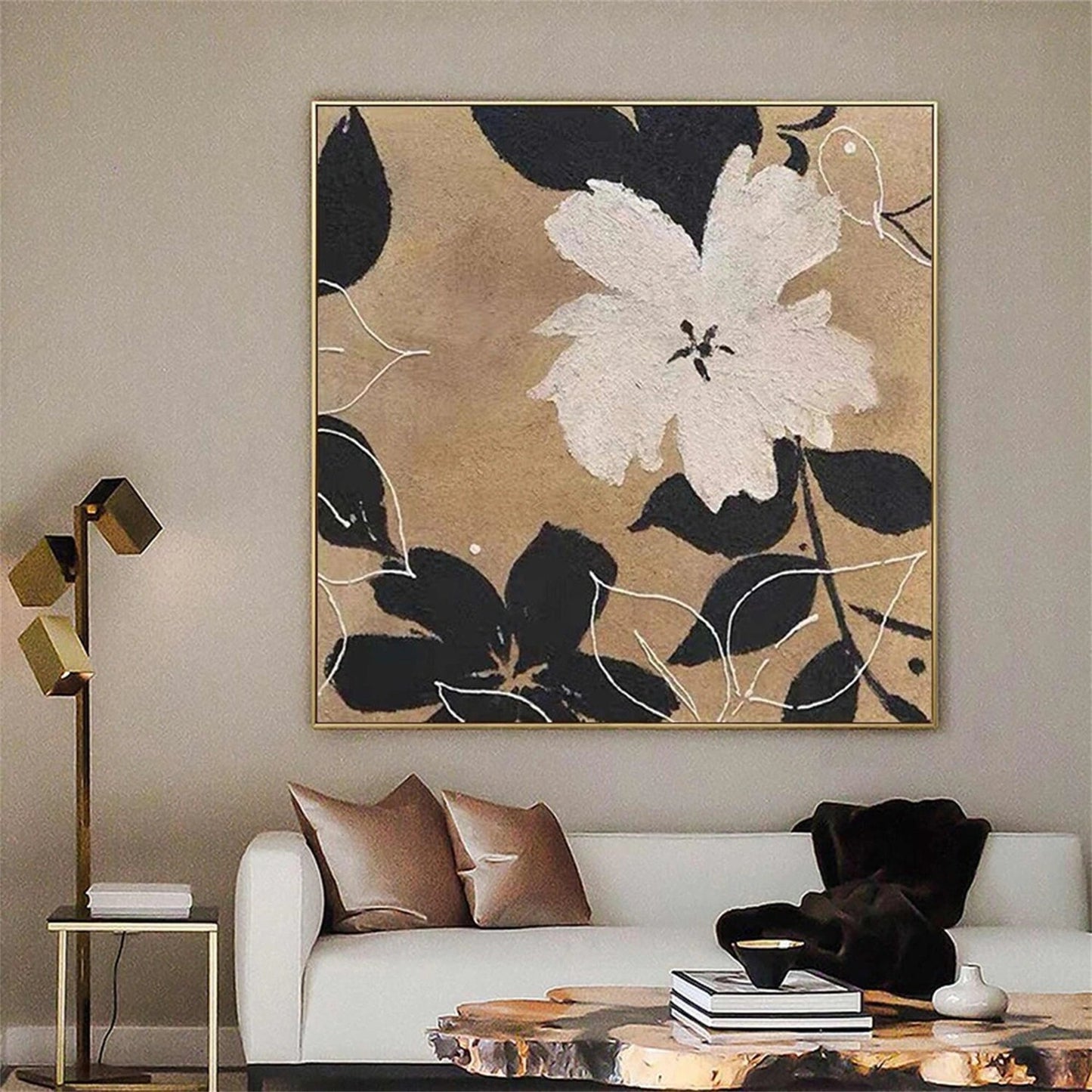 Quiet Ink Blossom Abstract Painting