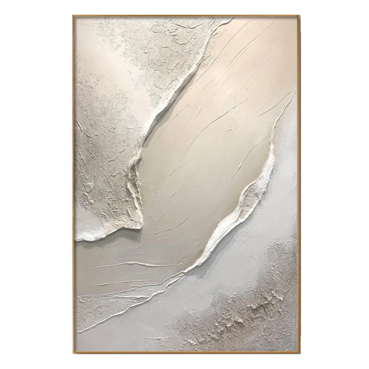 Serene Layers Beige Textured Painting