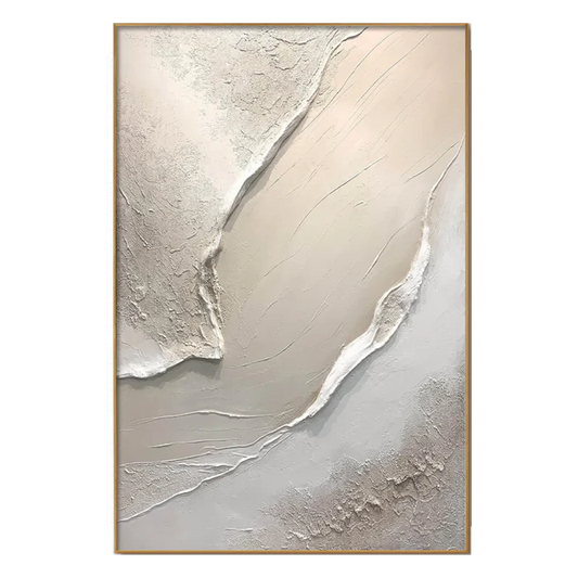 Serene Layers Beige Textured Painting