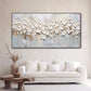 Soft Petal Drift White Floral Abstract Painting