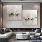 Soft Ivory Bloom Abstract Painting (Diptych) Set of 2