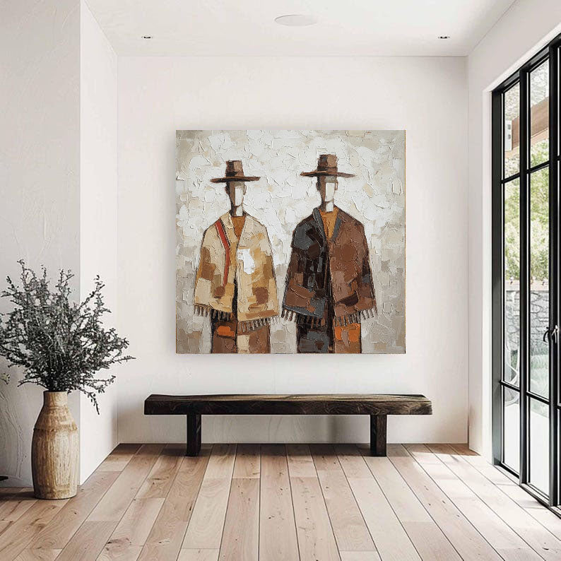 Twin Tradition – Textured Cultural Figurative Painting