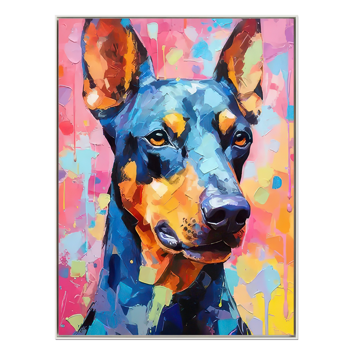 Bold Gaze Colorful Doberman Painting