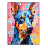 Bold Gaze Colorful Doberman Painting