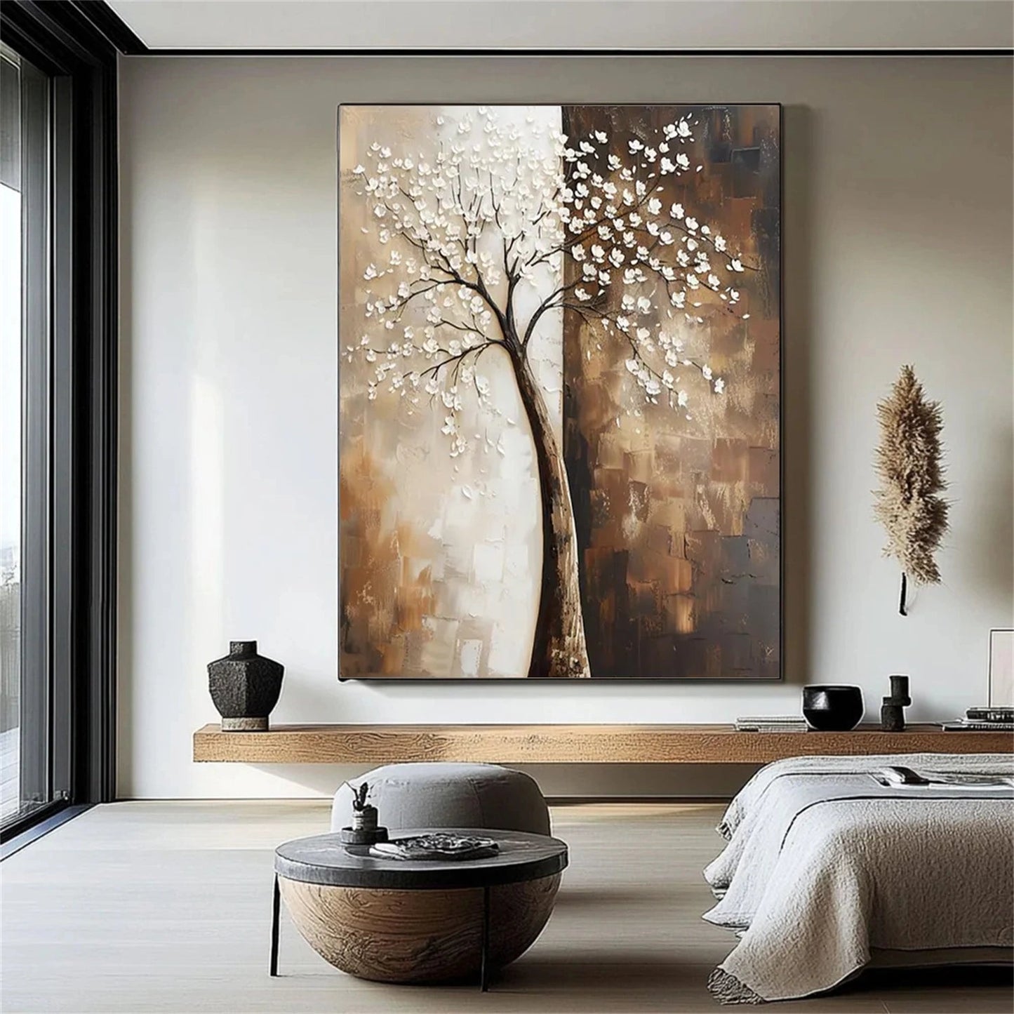 Ivory Divide Blossom Tree Painting