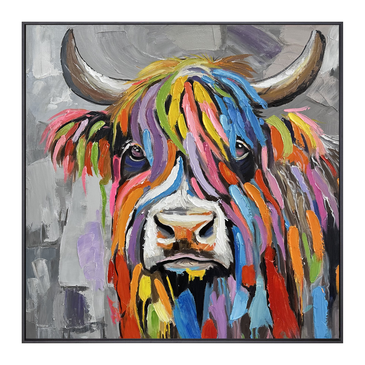 Rainbow Spirit Highland Cow Painting #AR014