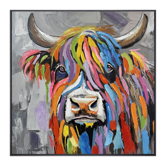 Rainbow Spirit Highland Cow Painting #AR014